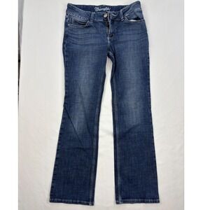 Wrangler® Ladies Bootcut Dark Wash Denim Jeans 09MWZDO size 7x32